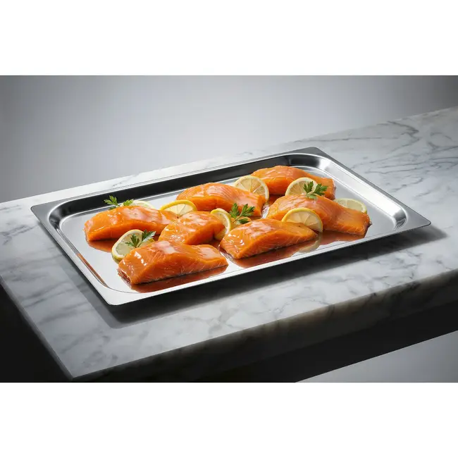 HENDI Tray voor koeldisplay 400 x 300 mm van roestvast staal zilver