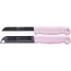 Solingen Schilmesje – RVS Glad – 18,5 cm met Blade Cover – Pastelroze – 10 stuks