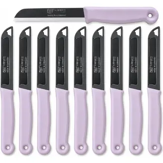 Solingen Schilmesje – RVS Glad – 18,5 cm met Blade Cover – Pastellila – 10 stuks