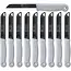 Solingen Schilmesje – RVS Glad – 18,5 cm met Blade Cover – Pastelgrijs – 10 stuks