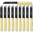 Solingen Schilmesje – RVS Glad – 18,5 cm met Blade Cover – Pastelgeel – 10 stuks