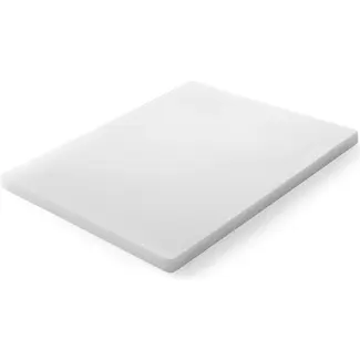 HENDI Witte snijplank 500 x 350 x 18 mm van HDPE met antislipvoeten voor keuken en voedselcontact