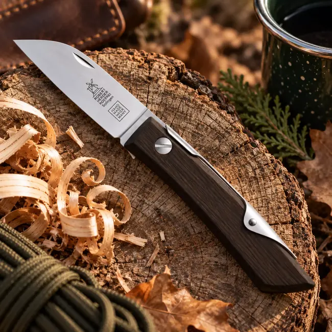 Robert Herder IBEX 60 S – Zakmes 60 mm – RVS – Gerookt Eiken – Slipjoint