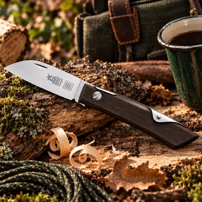Robert Herder IBEX 60 S – Zakmes 60 mm – RVS – Gerookt Eiken – Slipjoint