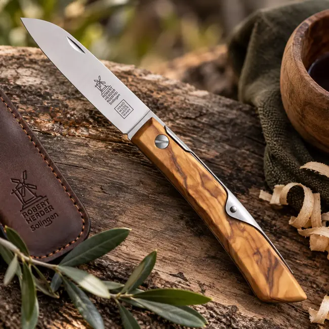 Robert Herder IBEX 80 S – Zakmes 80 mm – RVS – Olijfhout – Slipjoint