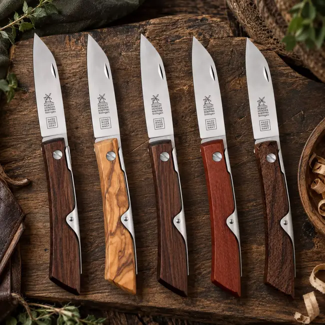 Robert Herder IBEX 80 S – Zakmes 80 mm – RVS – Gerookt Eiken – Slipjoint
