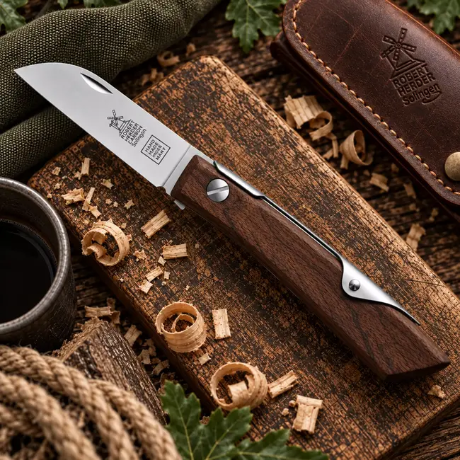 Robert Herder IBEX 80 S – Zakmes 80 mm – Carbonstaal – Thermobeuk – Slipjoint