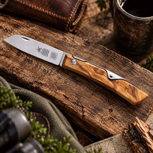 Robert Herder IBEX 80 S – Zakmes 80 mm – Carbonstaal – Olijfhout – Slipjoint