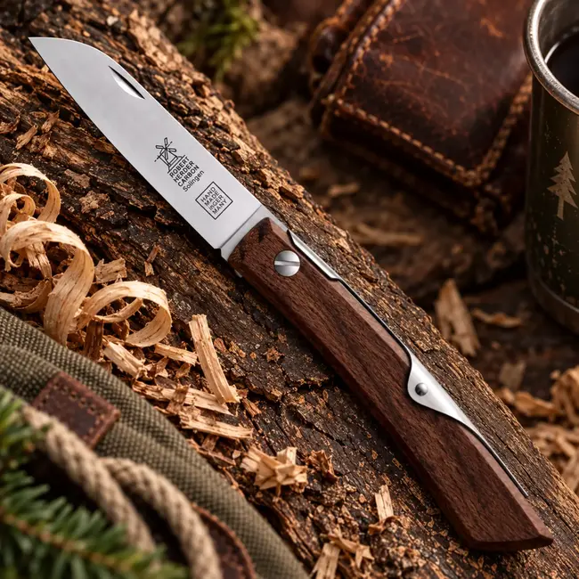 Robert Herder IBEX 80 S – Zakmes 80 mm – Carbonstaal – Gerookt Eiken – Slipjoint