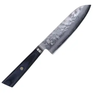 Yaxell Sunago – Santokumes 16,5 cm met Ginsan-staal en donkerblauw pakkahout