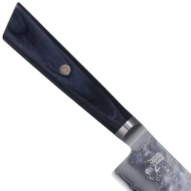 Yaxell Sunago – Santokumes 16,5 cm met Ginsan-staal en donkerblauw pakkahout
