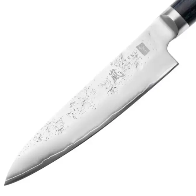 Yaxell Sunago – Universeelmes 12 cm met Ginsan-staal en donkerblauw pakkahout