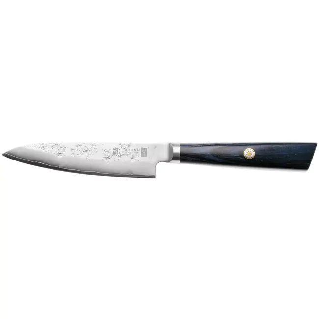Yaxell Sunago – Universeelmes 12 cm met Ginsan-staal en donkerblauw pakkahout