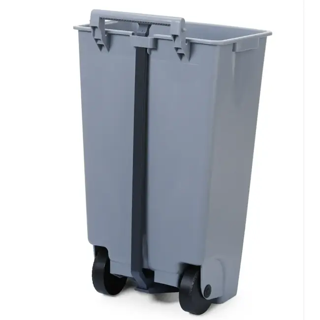 HENDI Afvalcontainer 120 liter met pedaalbediening - polypropyleen - 51x42,5x(H)87,5 cm - lichtgrijs - met wielen - voor horeca en keuken