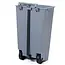 HENDI Afvalcontainer 120 liter met pedaalbediening - polypropyleen - 51x42,5x(H)87,5 cm - lichtgrijs - met wielen - voor horeca en keuken