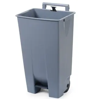 HENDI Afvalcontainer 120 liter met pedaalbediening - polypropyleen - 51x42,5x(H)87,5 cm - lichtgrijs - met wielen - voor horeca en keuken