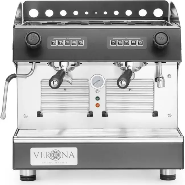 HENDI Koffiemachine Julia Compact – 2-groeps – automatisch – Zwart – 230V/2700W – 475x563x(H)530mm