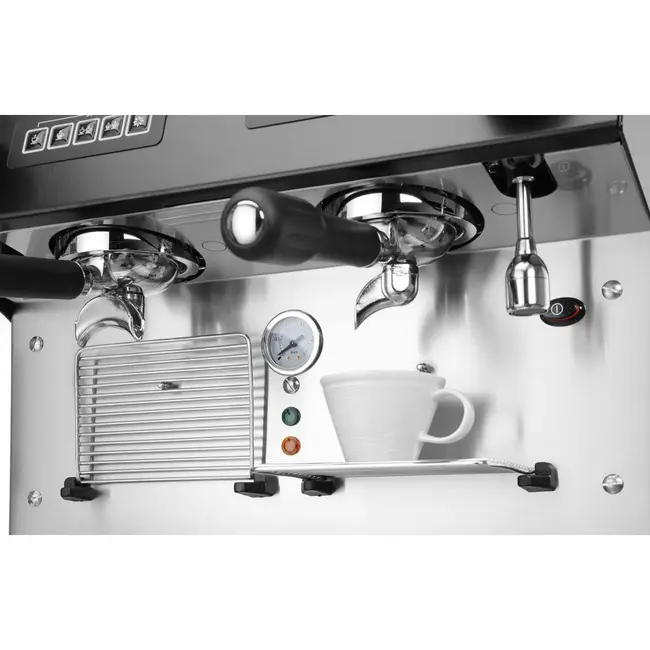 HENDI Koffiemachine Julia Compact – 2-groeps – automatisch – Zwart – 230V/2700W – 475x563x(H)530mm