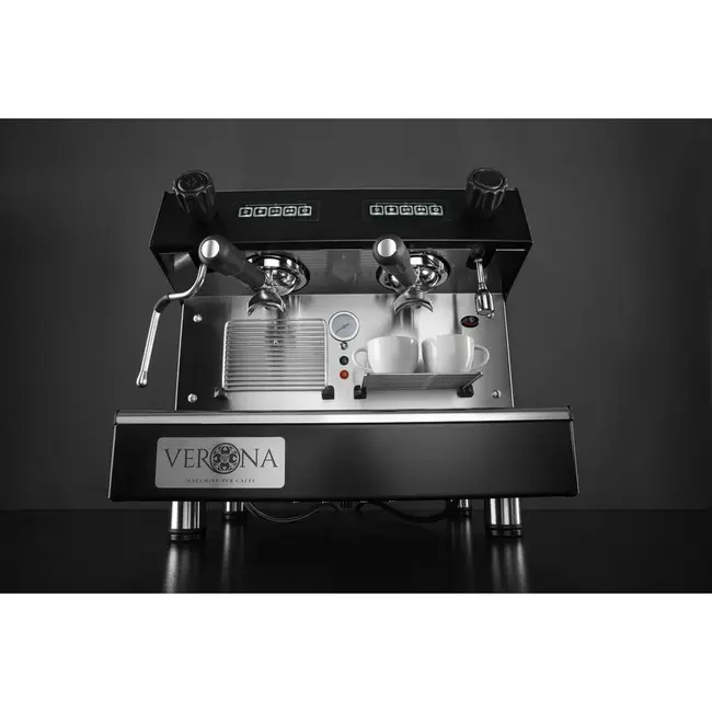 HENDI Koffiemachine Julia Compact – 2-groeps – automatisch – Zwart – 230V/2700W – 475x563x(H)530mm