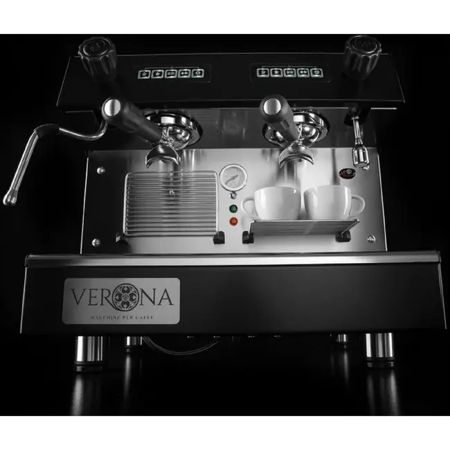 HENDI Koffiemachine Julia Compact – 2-groeps – automatisch – Zwart – 230V/2700W – 475x563x(H)530mm