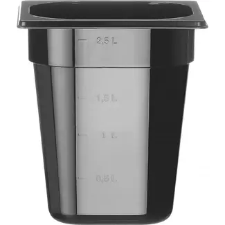 HENDI GN 1/6 container COOL – GN 1/6 – 2,8L – Zwart – 176x162x(H)200mm