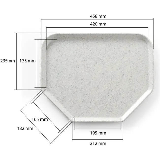 HENDI Dienblad – trapeziumvormig – graniet – 455x355mm