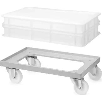AmerBox Trolley voor pizzadeegdozen 600 x 400 mm, lichtgrijs ABS