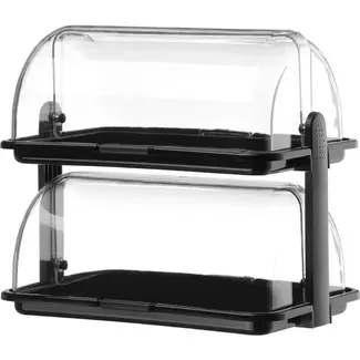 HENDI Rolltop display – Zwart – 380x260x(H)355mm – Rechthoekig