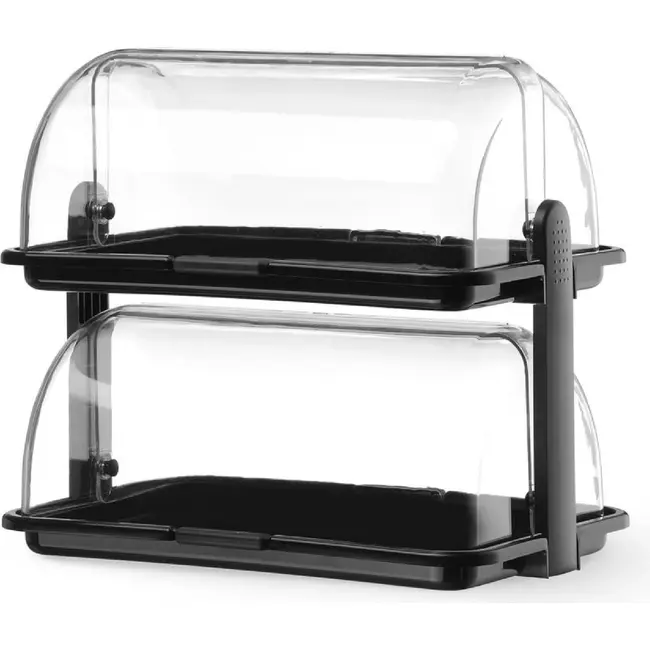HENDI Rolltop display – Zwart – 380x260x(H)355mm – Rechthoekig