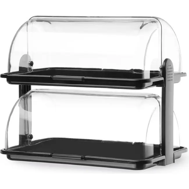 HENDI Rolltop display – Zwart – 475x325x(H)415mm – Rechthoekig