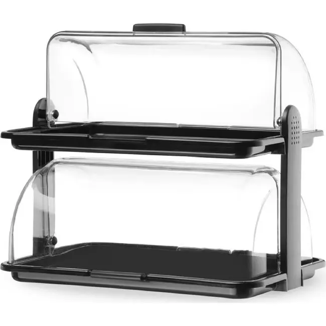 HENDI Rolltop display – Zwart – 475x325x(H)415mm – Rechthoekig