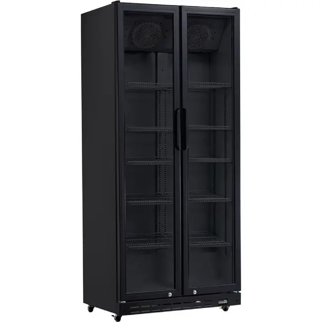 HENDI Backbar koelkast – dubbele deur – 437L – Zwart – 230V/510W – 870x605x(H)1996mm