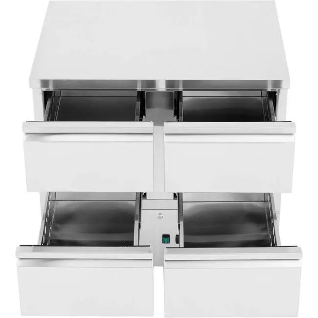HENDI Koelwerkbank – 4 laden – 97L – Zilver – 230V/220W – 900x700x(H)868mm