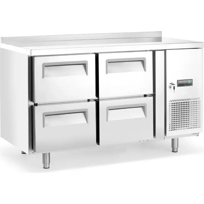 HENDI Koelwerkbank – 4 laden – Profi Line – 90L – Zilver – 230V/250W – 1360x700x(H)840mm