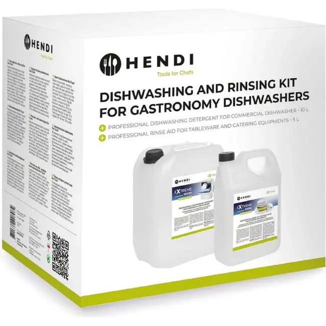 HENDI Extreme Wash & Shine Professionele set voor het wassen en naspoelen van vaat in commerciële vaatwassers – 10 L + 5 L