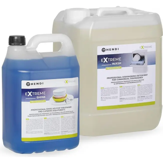 HENDI Extreme Wash & Shine Professionele set voor het wassen en naspoelen van vaat in commerciële vaatwassers – 10 L + 5 L