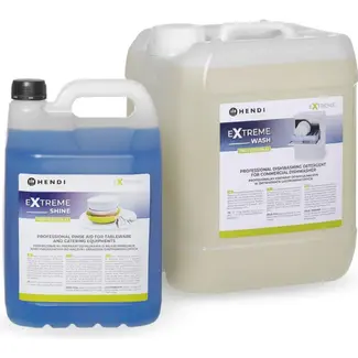 HENDI Vaatwasmiddelset met afwasmiddel en naspoelmiddel 10 L + 5 L