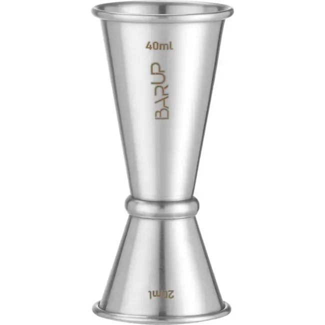 HENDI Barmaatje 20/40 ml – 0,04L – Zilver – Ø 42x(H)100mm – Rond