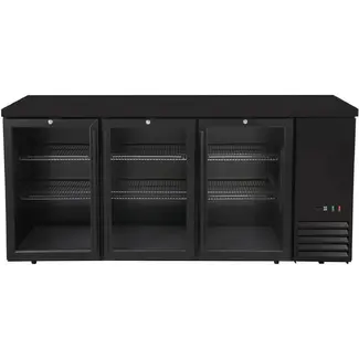 Arktic Bar koelwerkbank – glazen deuren – 6 planken – 493L – Zwart – 230V/185W – 1826x631x(H)865mm
