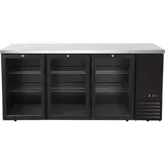 Arktic Bar koelwerkbank – glazen deuren – 6 planken – 493L – Zwart – 230V/185W – 1826x631x(H)865mm