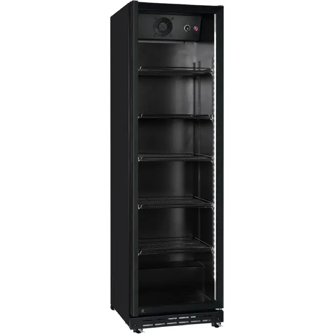 HENDI Backbar koelkast – enkele deur – 5 planken – 360L – Zwart – 230V/250W – 578x605x(H)1990mm