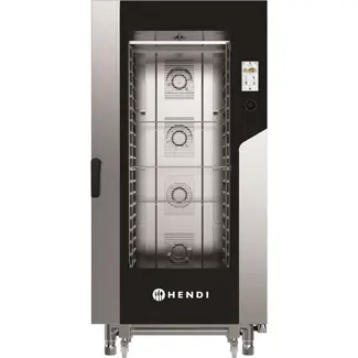 HENDI Heteluchtstoomoven Touch 20 GN 1/1 met 500 recepten en kernsonde