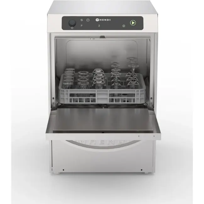 HENDI Vaatwasser 35x35 – elektronische bediening – Profi Line – Zilver – 230V/2970W – 423x466x(H)639mm