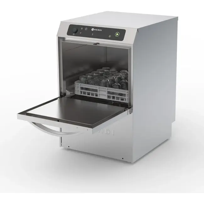 HENDI Vaatwasser 35x35 – elektronische bediening – Profi Line – Zilver – 230V/2970W – 423x466x(H)639mm
