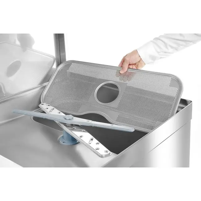 HENDI Doorschuifvaatwasser – elektronische besturing – Profi Line – Zilver – 400V/6520W – 655x785x(H)1500mm