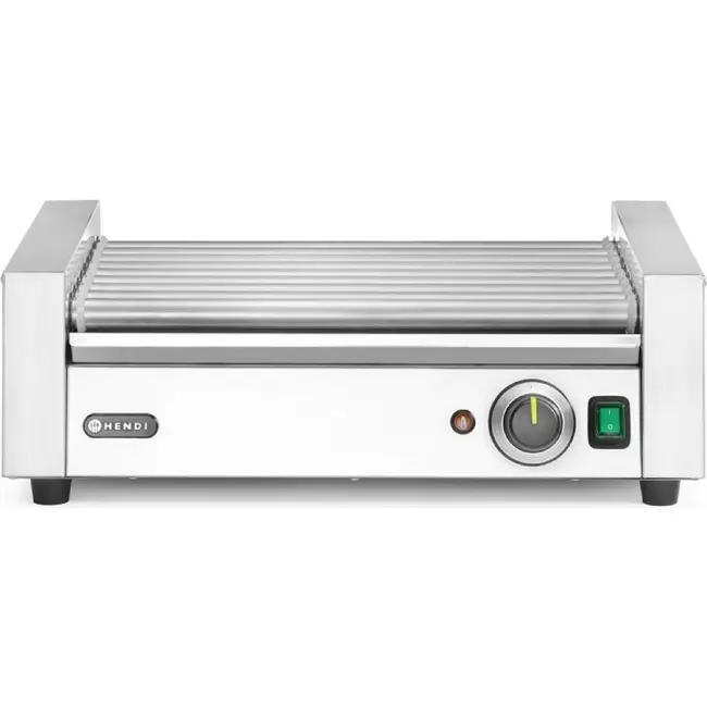 HENDI Worstenroller grill – 1 zone – Zilver – 230V/790W – 566x450x(H)192mm – Rechthoekig