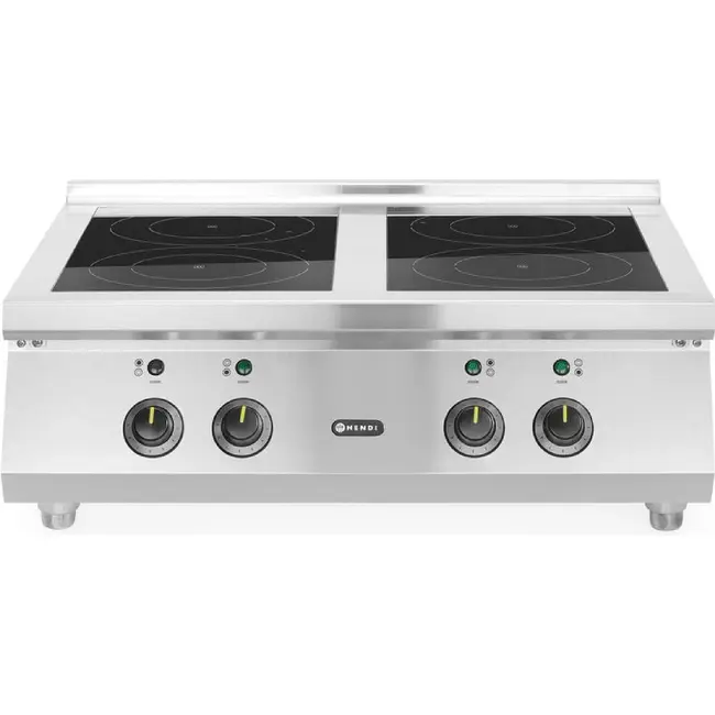 HENDI Inductiekookplaat – 4 kookzones – 2x3.5 kW hobs & 2x5 kW hobs – 400V/17000W – 800x700x(H)311mm