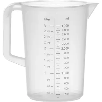 HENDI Maatbeker 3 liter van polypropyleen met liter- en ml-schaal