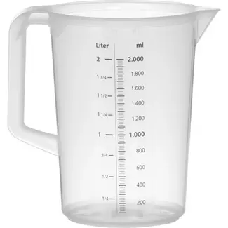 HENDI Maatbeker 2 liter van polypropyleen met liter- en ml-schaal