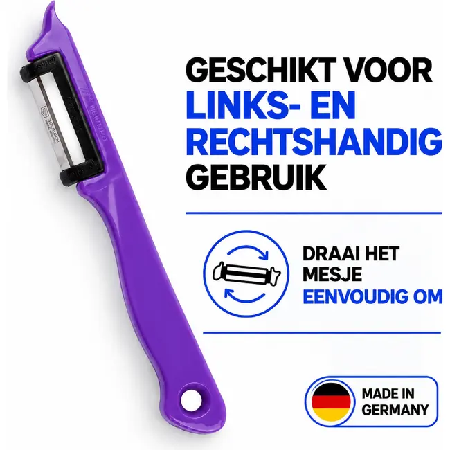 Solingen Dunschiller Enkel Mes – voor Fruit- en Groenteschiller – Kunststof – Vrolijke Mix – 4 Delig